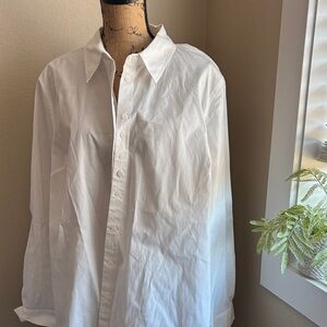 Lane Bryant White Button Down Shirt